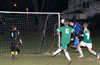 Luis Correa of Maidstone Market heading the ball into the Espo net for a goal