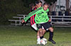 Carlos Torres of Hampton FC(front) protecting the ball from Eddison Buestan of Cuenca FC