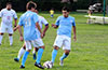 Esteban Valverde(left) and Mario Olaya of Maidstone, fighting for the ball