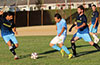 Antonio Padilla of Maidstone Market between Rafeal Godinho of Hampton FC(left) and Jose Almansa
