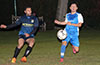 Gerber Garcia of Hampton FC(left) and Esteban Uchupaille of Tortorella Pools going for the ball