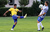 Alberto Carreto of FC Tuxpan blasting the ball into Jose Almansa of Hampton FC