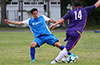 Romulo Tubatan of Tortorella Pools(left) about to steal the ball away from Giovany Espinoza of Maidstone
