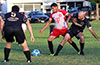 Danny Salazar of Maidstone(right) trying to steal the ball from Eddy Juarez of Southampton FC
