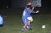Gonzalo Presedo(rear) of Tuxpan and Luis Correa of Maidstone(front) going for the ball, both teams started play in blue