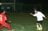 Renzo Rueda of Bateman(right) protecting the ball from Juan Olvera