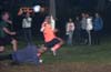 Alex Cannon of Bayberry sliding to block the shot of Luis Correa(right) of Maidstone