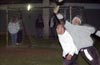 Renzo Rueda of Bateman(left) in agony after Dario Garcia, Tortorella goalie, grabs the ball from his header