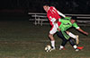 Danny Salazar of Tortorella Pools(left) and Oscar Reinoso of Hampton FC fighting for the ball