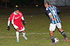 Julian Munoz(#8) of Bateman Painting about to take on David Rodriguez of Tortorella Pools