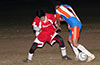 Cesar Galeas of The Hideaway(right) making sure that Rodolfo Marin of Tortorella does not get the ball