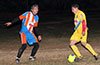 Juan Salmeton of FC Tuxpan(right) about to dribble past Fabian Arias of The Hideaway