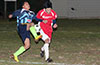 A tight squeeze with Nettie Sanchez of Bateman(left) and Rodolfo Marin of Tortorella