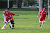 Ivan Espinoza of FC Tuxpan guarding Stiven Orrego of Tortorella(left,front) who is about to pass the ball to Jimmy Read of Tortorella