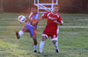 Edwin Robles(left) of The Hideaway trying to clear the ball past Eddie Lopez of Tortorella Pools