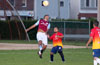 Mathew Ramirez of Maidstone Market about to head the ball in front of Hector Hernandez of FC Tuxpan