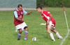 Danny Salazar of Tortorella Pools(right) about to get by Carlos Torres of Maidstone Market