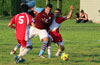 Deigo Marles of Maidstone Market and Cristian Munoz of Tortorella Pools fighting for the ball during the entire second half