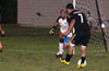 Alex Mesa of Hampton FC(#7) about to score on Alfredo Negrete of The Hideaway