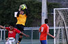 EH Soccer Fever goalie, Esteban Aguilar making a leaping save