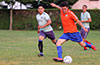 Sebastian Kruly of EH Soccer Fever blasting the ball