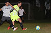 William Solia of East Hampton(left) and Jose Almansa of Maidstone racing for the ball