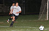 Sebastian Kruly of East Hampton about to blast the ball up the field