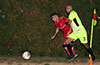 Gabriel Aroyo of Sag Harbor(left) and Mathew Ramirez of Maidstone racing toward the ball