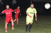 Manuel Ramos of Sag Harbor(left) and Mario Olaya of Maidstone keeping an eye on the ball