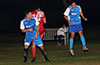 Romulo Tubatan of Tortorella Pools(center) mistimed his jump to head the ball