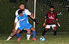 Bryan Cueva of FC Palora(rear) holding off David Rodriguez of Tortorella Pools