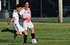 Diego Vasquez of Sag Harbor blasting the ball up the field