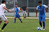 Eddie Lopez of Tortorella Pools(right) has to get by uan Zuluaga of Sag Harbor