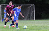 Romulo Tubatan of Tortorella Pools(front) trying to get by Mark Bako of East Hampton SC