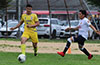 Joreg Neito of FC Tuxpan about to get by a Liga de Gulag defender