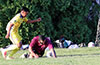 Action in front of the East Hampton SC goal