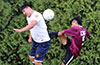 Robert Velez of East Hampton SC blasting the ball
