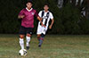 Angel Garces of East Hampton SC(front) just too fast for Diego Vasquez of Sag Harbor United