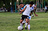 Elvis Rojas of Napoli(left) and Eric Armijos of Suchos United fight for the ball