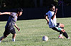 John Romero of Maidstone over running the ball.