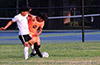 Eric Armijos of Sachos United(left) and Cesar Lopez of FC Tuxpan fighting for the ball